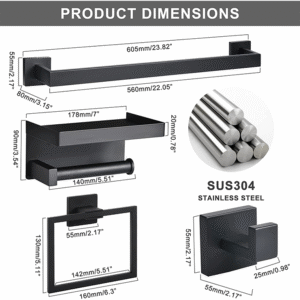 5 Pieces Bathroom Hardware Set